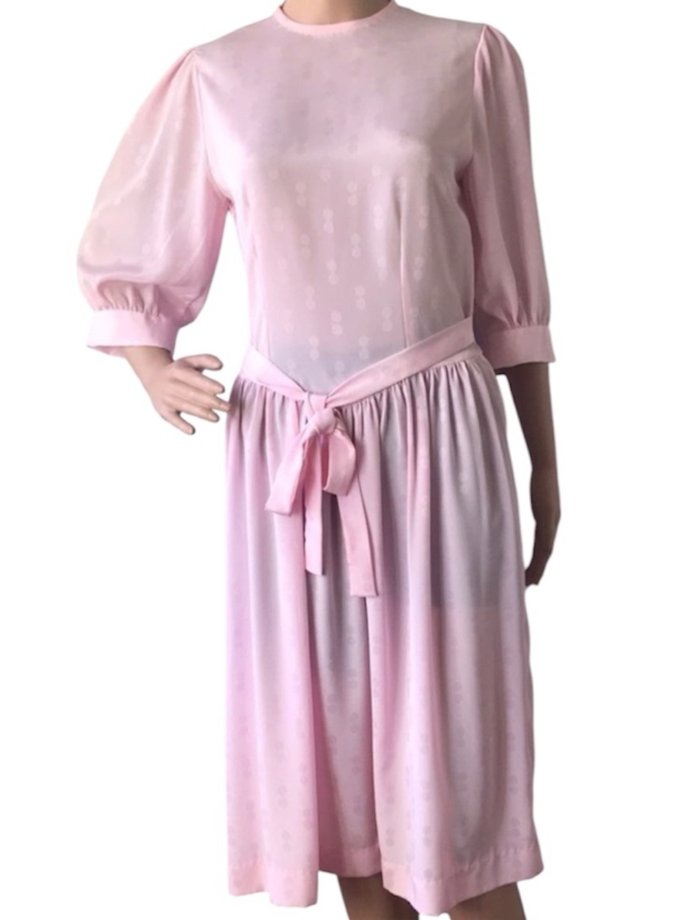 Silky Pink Vintage Cottagecore Dress